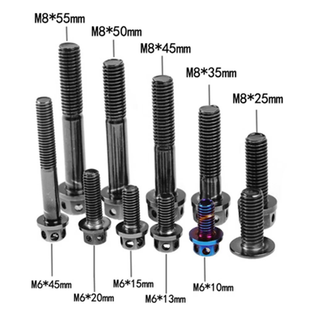 

Титан сплав внутренний и внешний шестигранный сжигание синий винт M6M8x15mm-90mm мотоцикла тормозной суппорт крепежный винт-1 шт.