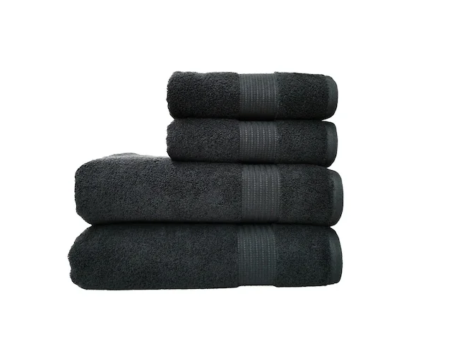 

Home & Bath Towel Set 4 Piece 100 Cotton-Black 423095456