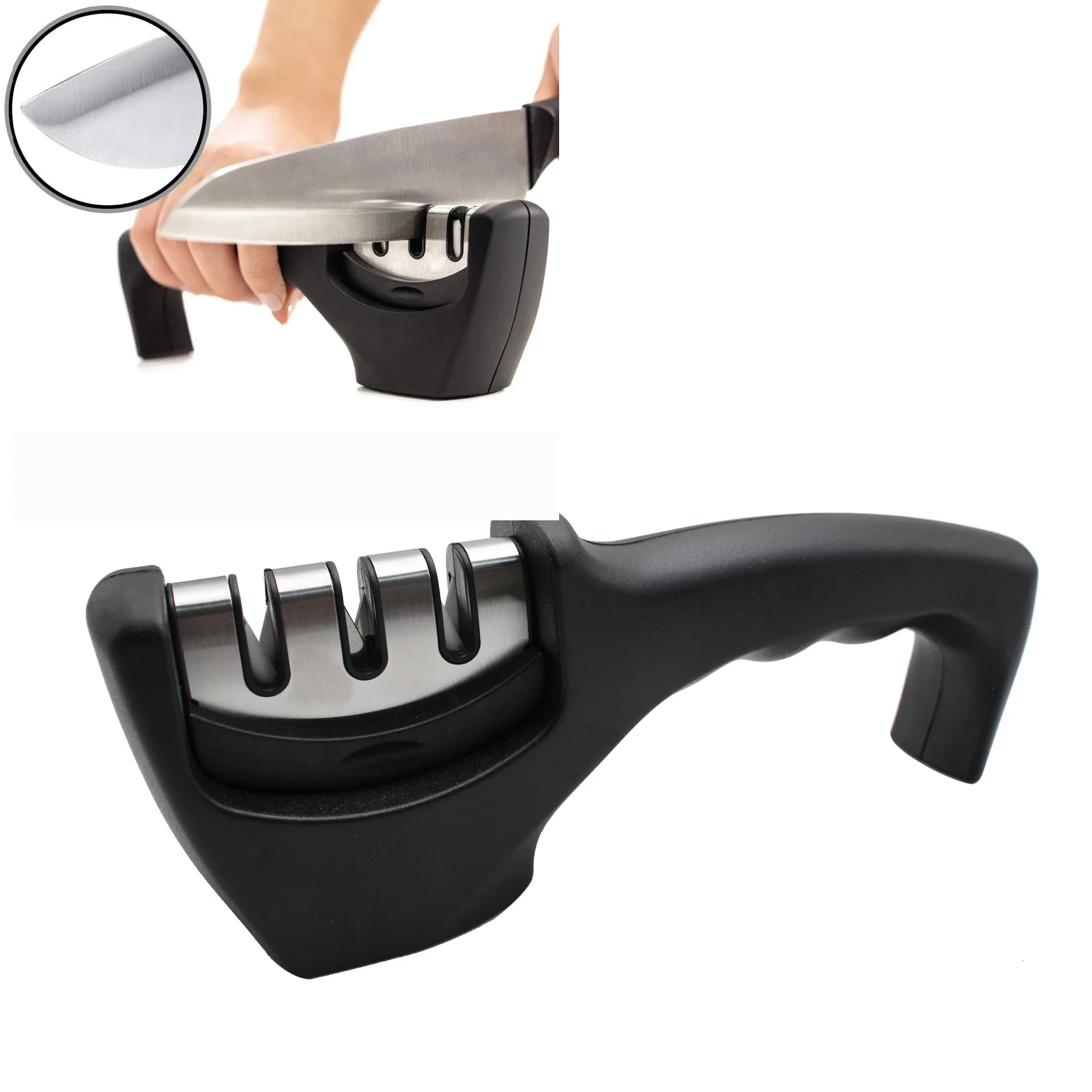 

Knife Sharpener 3 Stages Professional Kitchen Sharpening Stone Grinder knives Whetstone Tungsten Diamond Ceramic Sharpener Tool