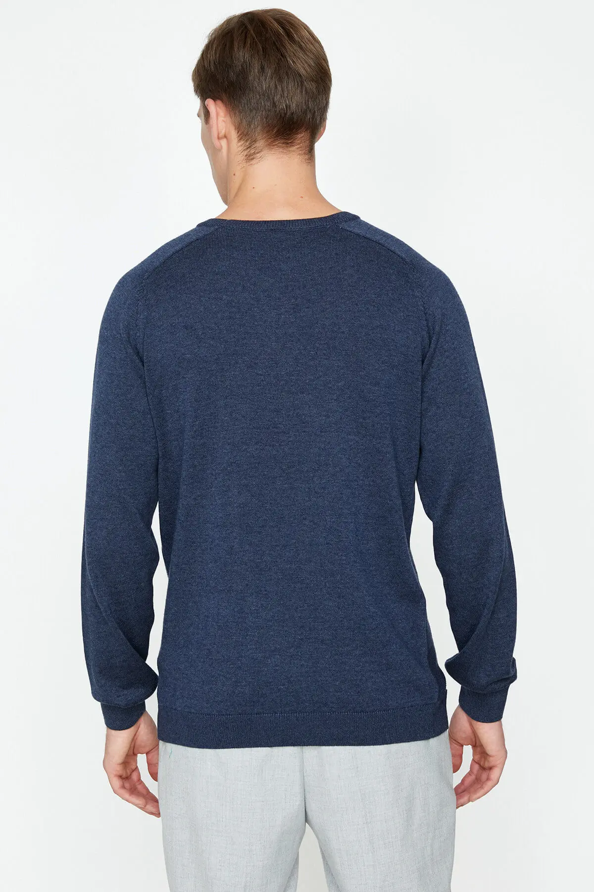 Koton мужской синий свитер с воротником для велоспорта 9 KAM94560OT| |