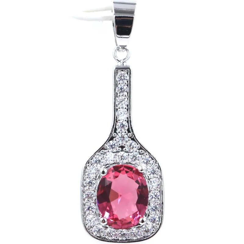 Красивый искусственный розовый турмалин белый Фианит подарок для женщин