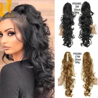 xinran long thick wave ponytail extension claw clip wavy ponytail extensions synthetic fiber clip in hair extensions for women