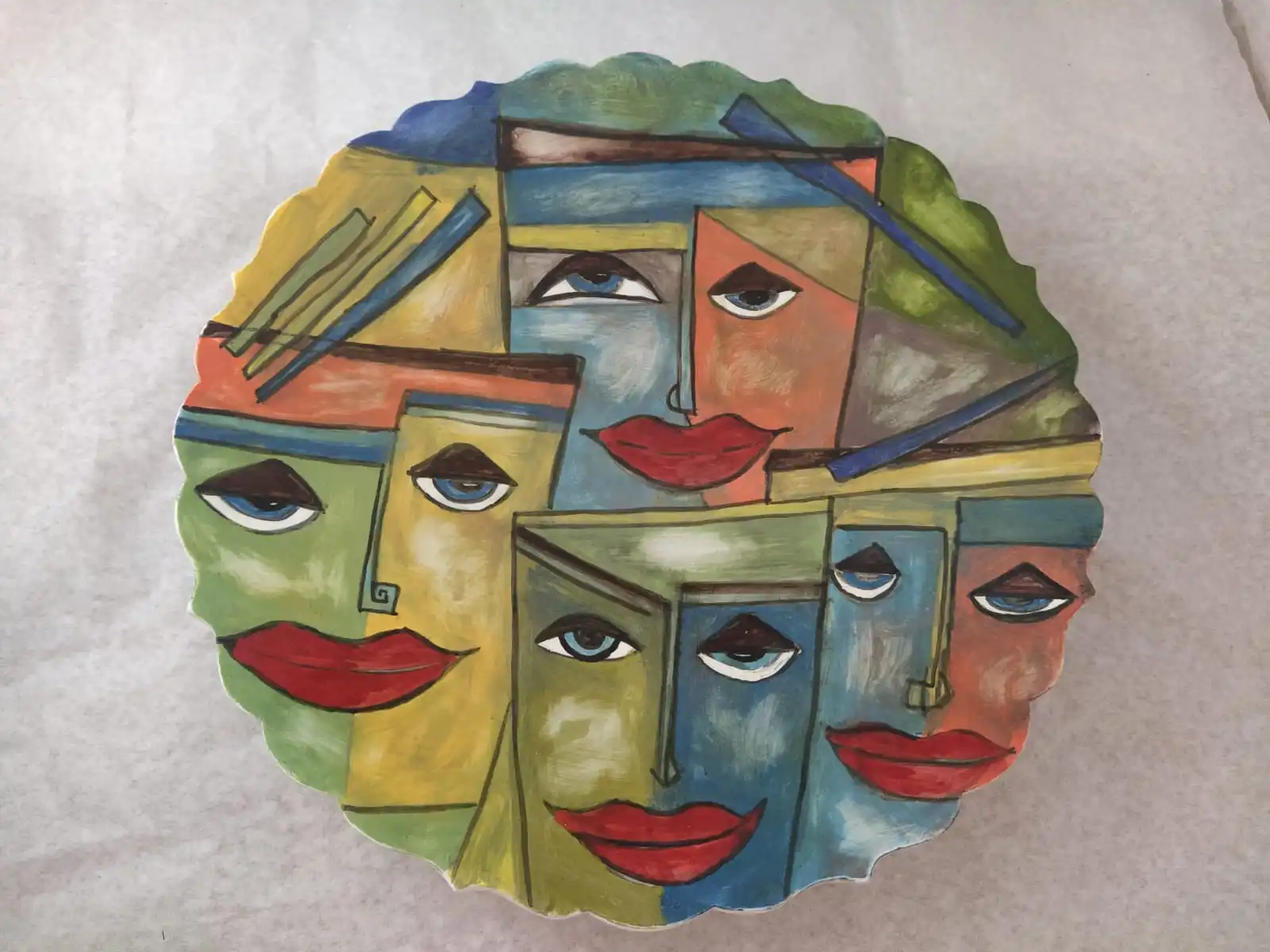 

Finecraft Handmade 100% Original and Original Design Ceramic, Tile Decorative Plate Es-628