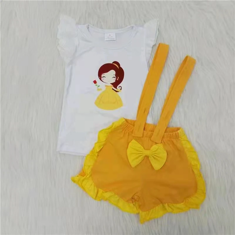 

high quality summer cotton kids clothing newborn infant boutique baby girl clothes set short sleeve top shorts outfit