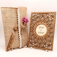 10 pcs laser cut wedding invitation card glossy paper greeting cards wooden customized wedding decoration party supplies