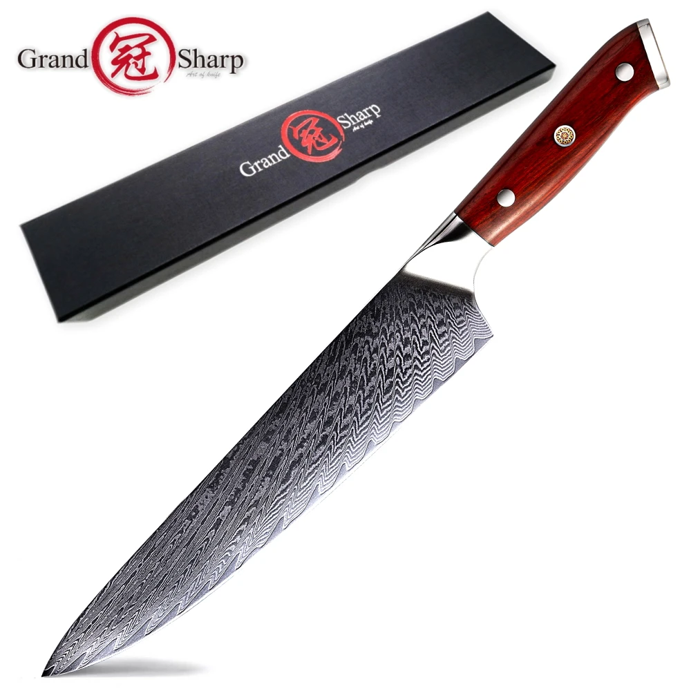 Новинка 2020 г. дамасский нож GRANDSHARP 9 5 дюйма японское лезвие из дамасской стали