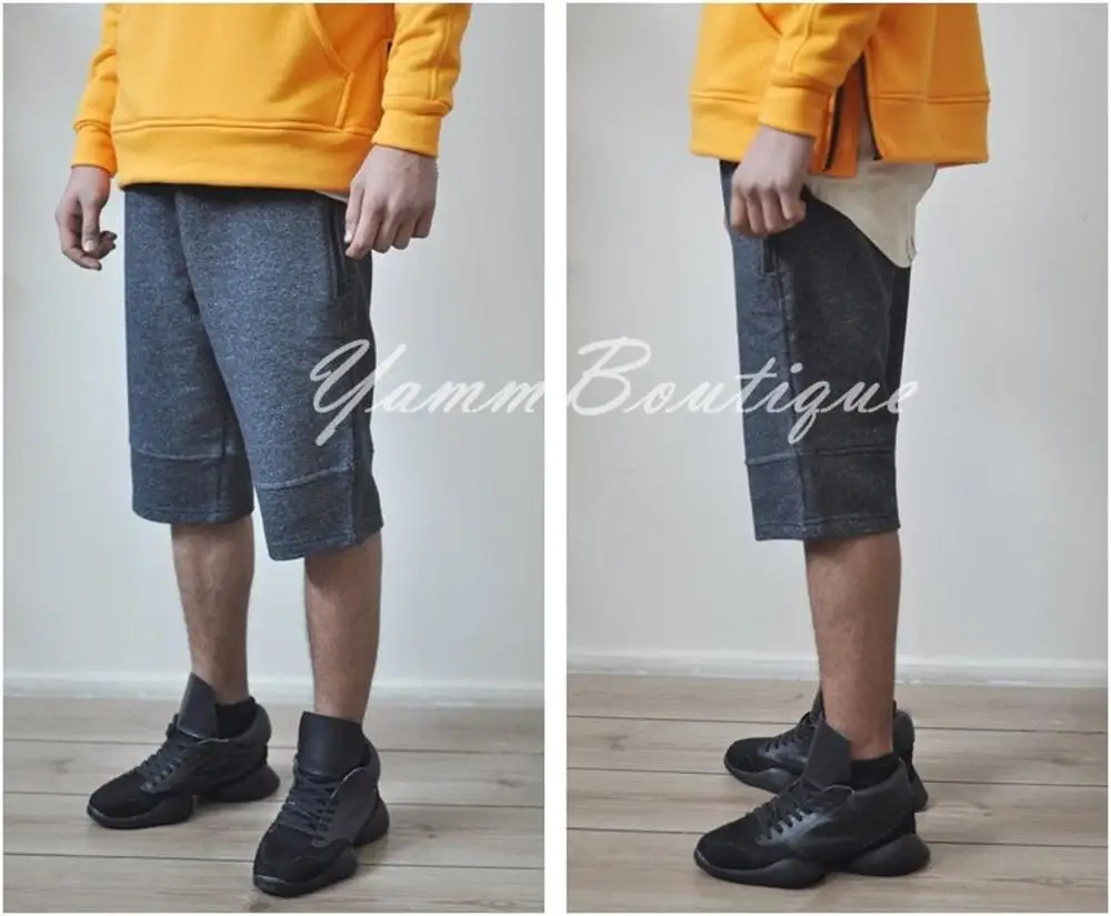 

Men's Low Crotch Droprise Jersey Zip Pocket Short / Casual Harem Short Trouser