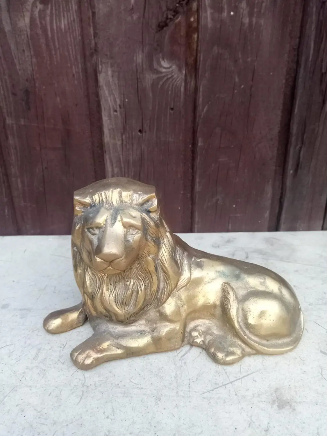 Старинная коллекция медный лев скульптура орнамент литье ручной работы декор