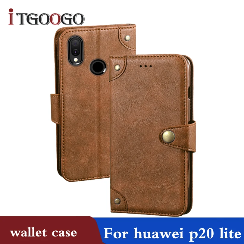 Флип чехол для huawei p20 lite телефона книги роскошный кожаный магнитный бампер