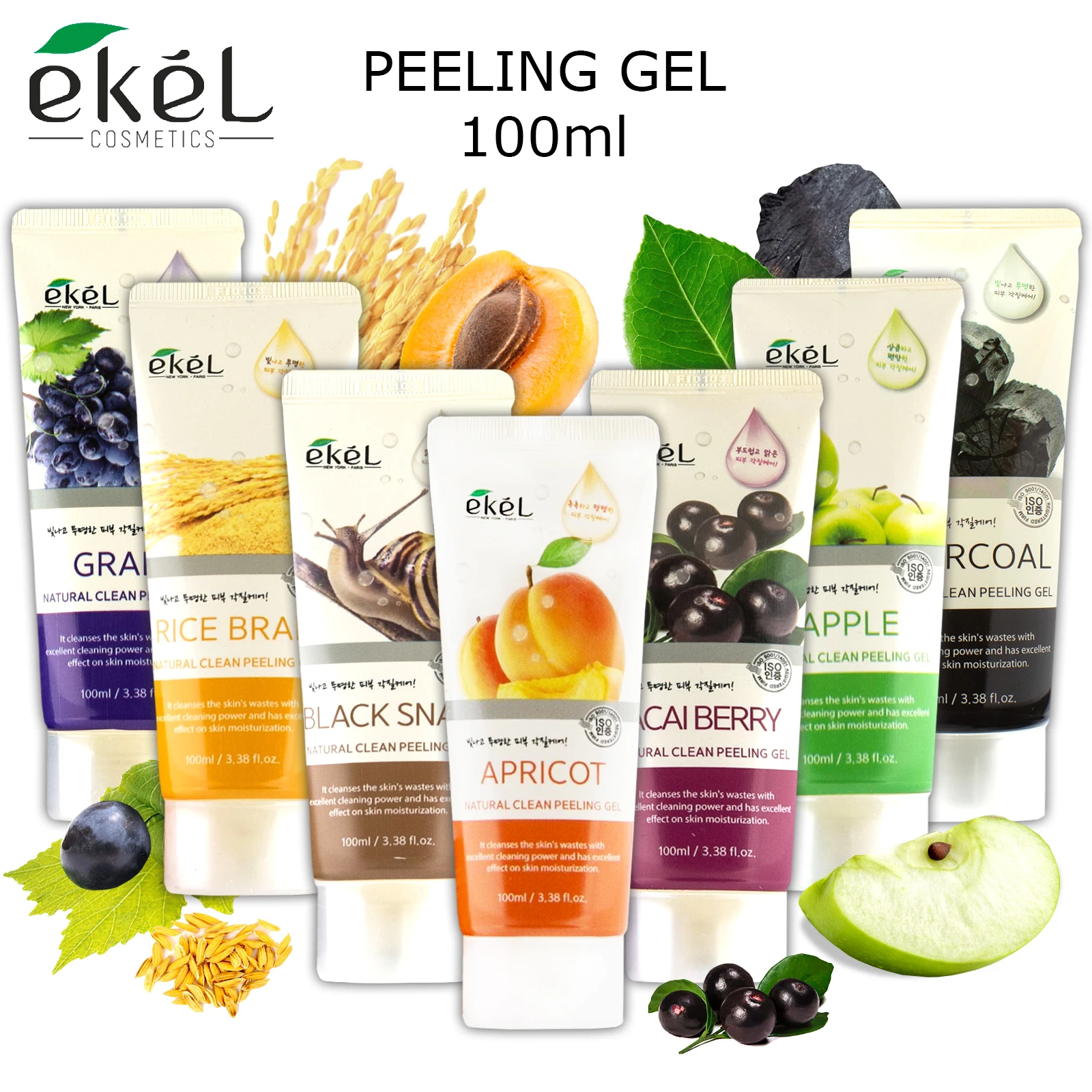 Peeling скатка facial extract улиточного муцина Ekel peeling gel 100 ml black snail |