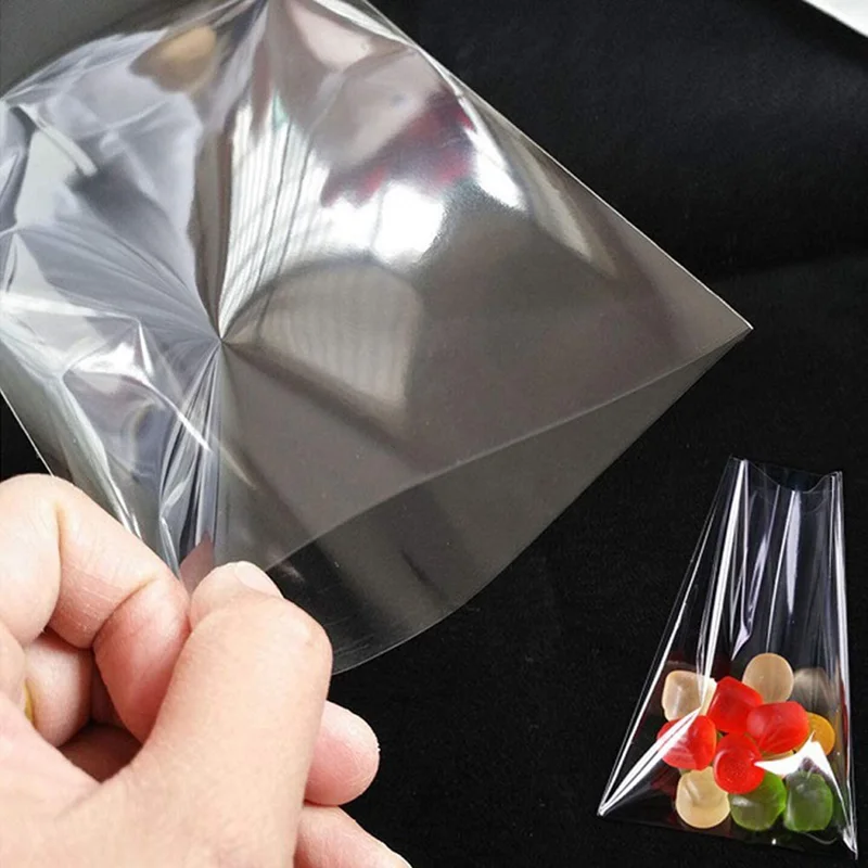 

100Pcs Lot Candy Lollipop Cookies Transparent Cello Bag with Ties Wire Plastic Bags 3 Size Packing Birthday Party Gifts Boy Girl