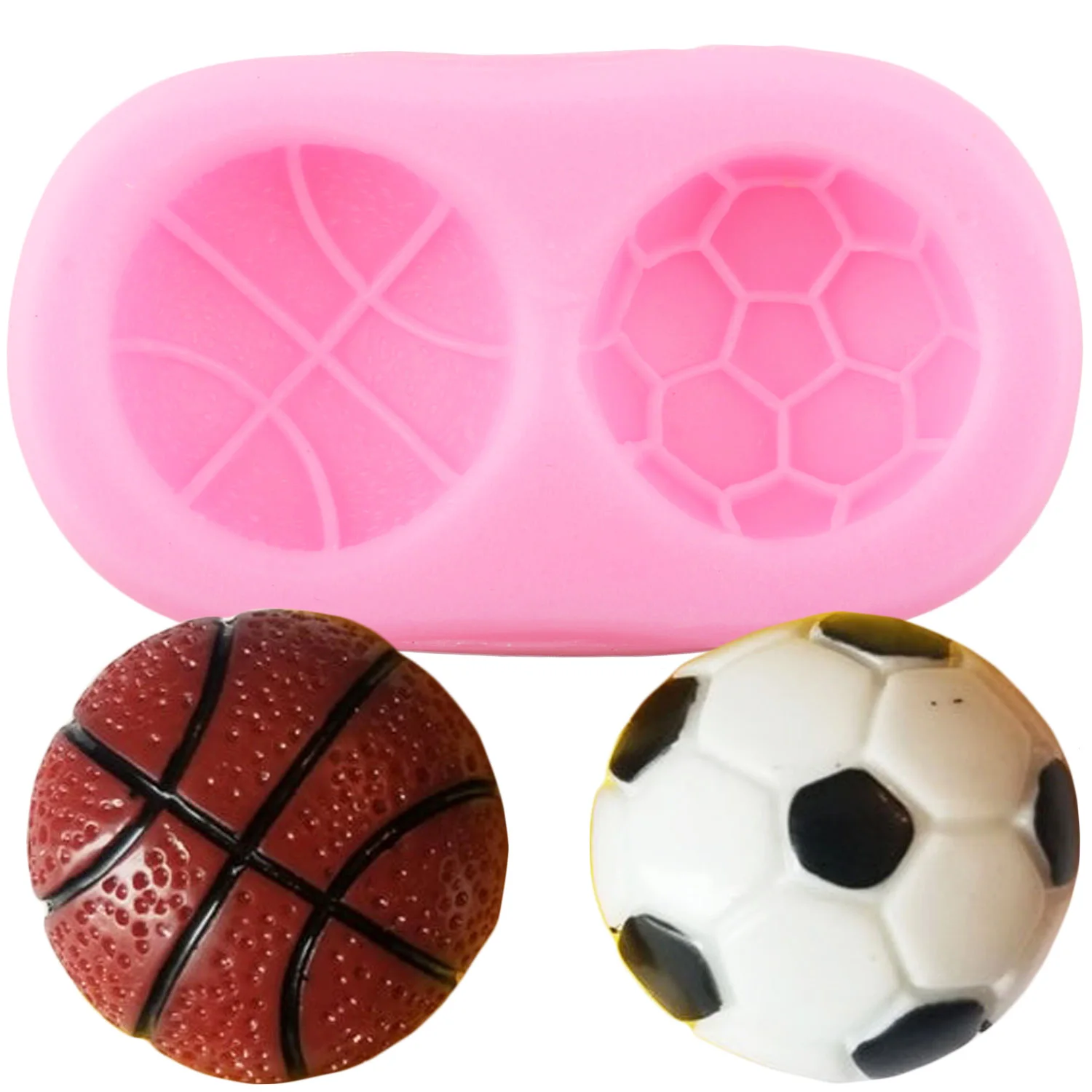 Mini Football Basketball Golf Silicone Mold Baby Party Cupcake Topper Fondant Cake Decorating Tools Clay Candy Chocolate Mould | Дом и сад