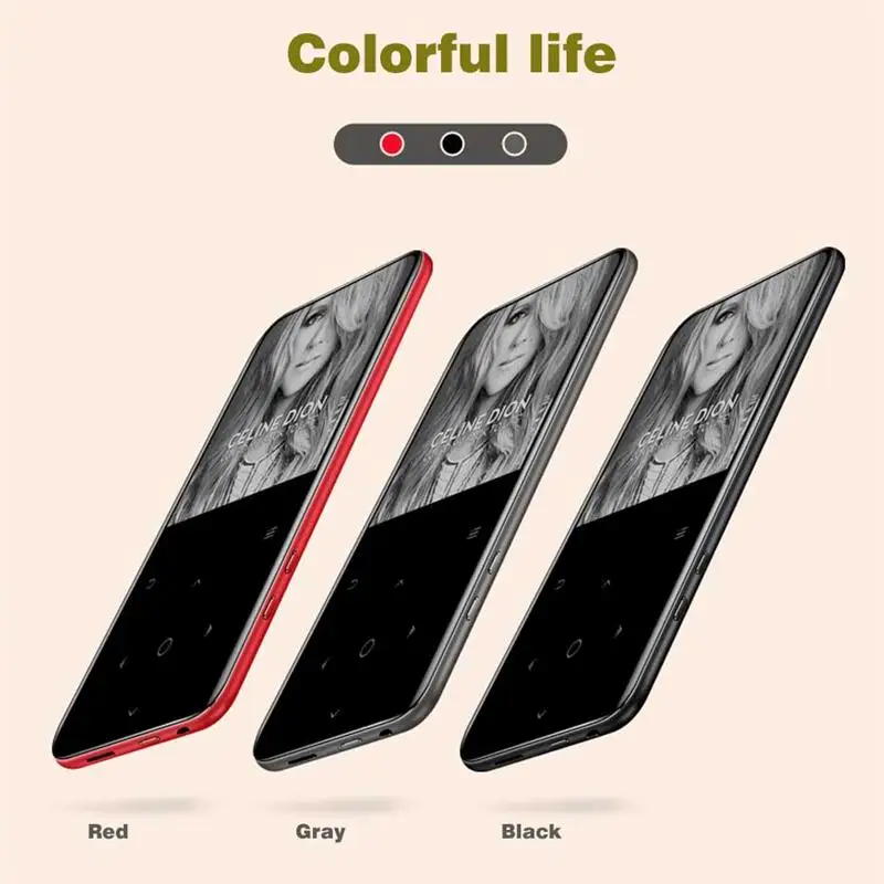 HIFI Bluetooth MP4-плеер с сенсорным экраном, тонким корпусом, встроенной памятью на 16 ГБ и динамиком с FM-радио и функцией записи, подходит для занятий спортом на открытом воздухе.