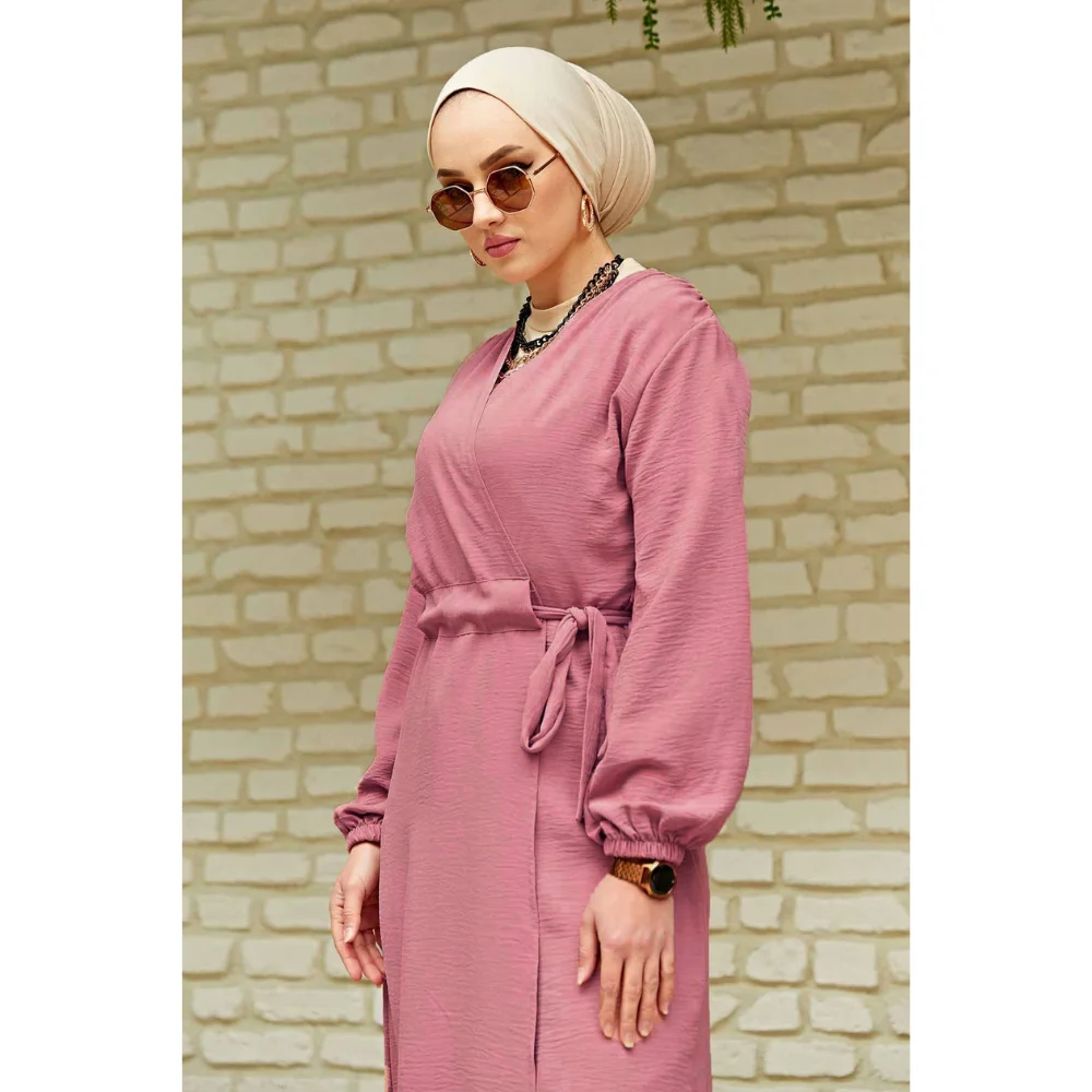 Beli Kuşaklı Ayrobin Kimono Üst Giyim Muslim tops Muslim sets Tunic women Abayas Modest tops Muslim tunic Muslim tops women Tuni