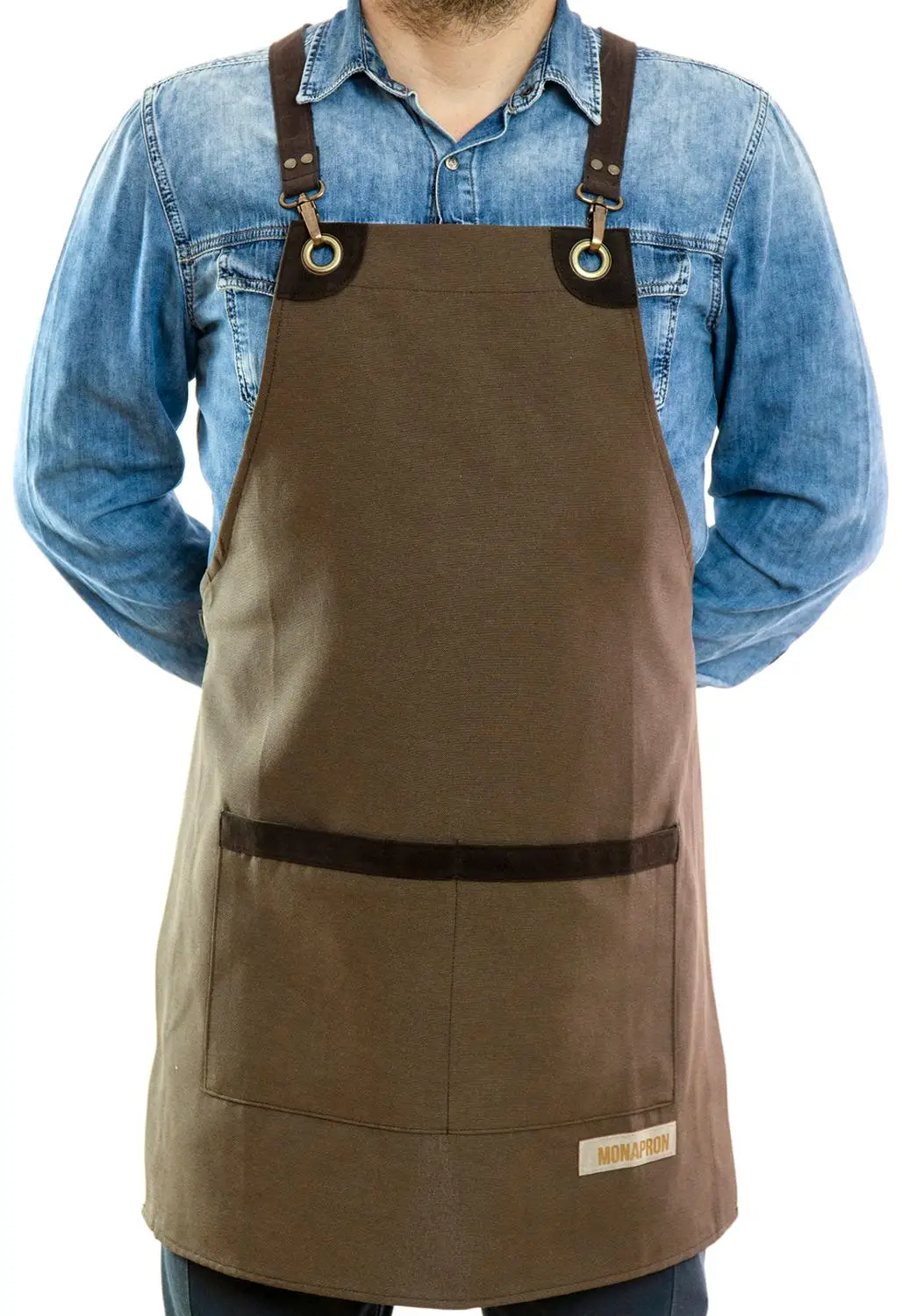 Мужской фартук нагрудник для шеф повара кухонный барменский кофейный