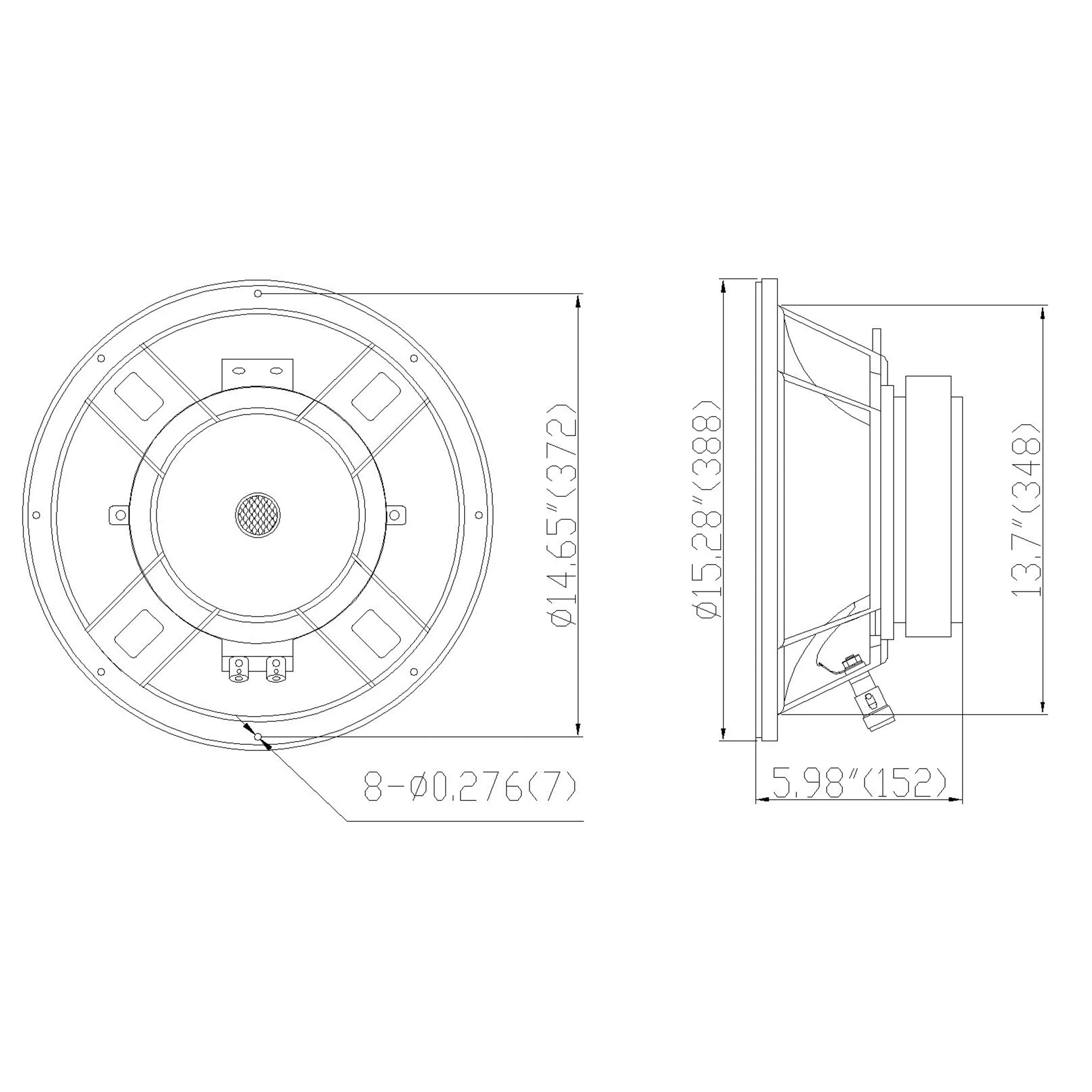 Sound Town 2-Pack 15 дюймов 300 Вт литой алюминиевый низкочастотный динамик с 3 дюймовой