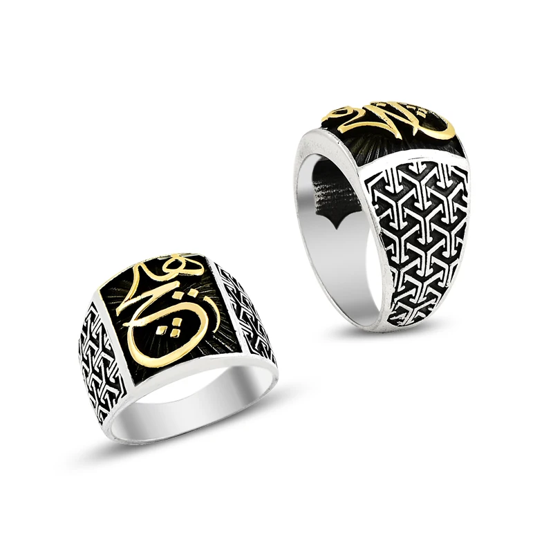 925 Silver Religious Motif Printed Men Rings