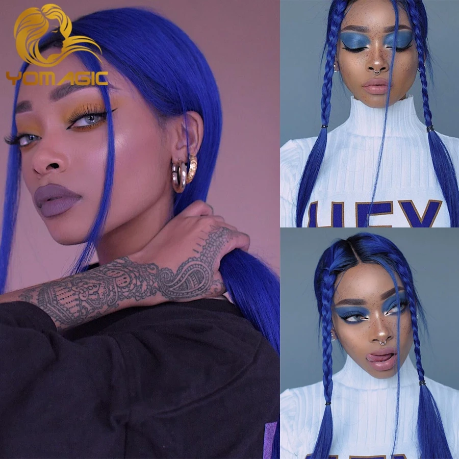 Женские парики из синтетических волос голубого цвета | Шиньоны и