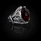 Мужское серебряное кольцо, модель меча с красным цирконом, мужское кольцо с драгоценным камнем, ювелирное изделие в стиле двойного орла, серебряное кольцо с животным