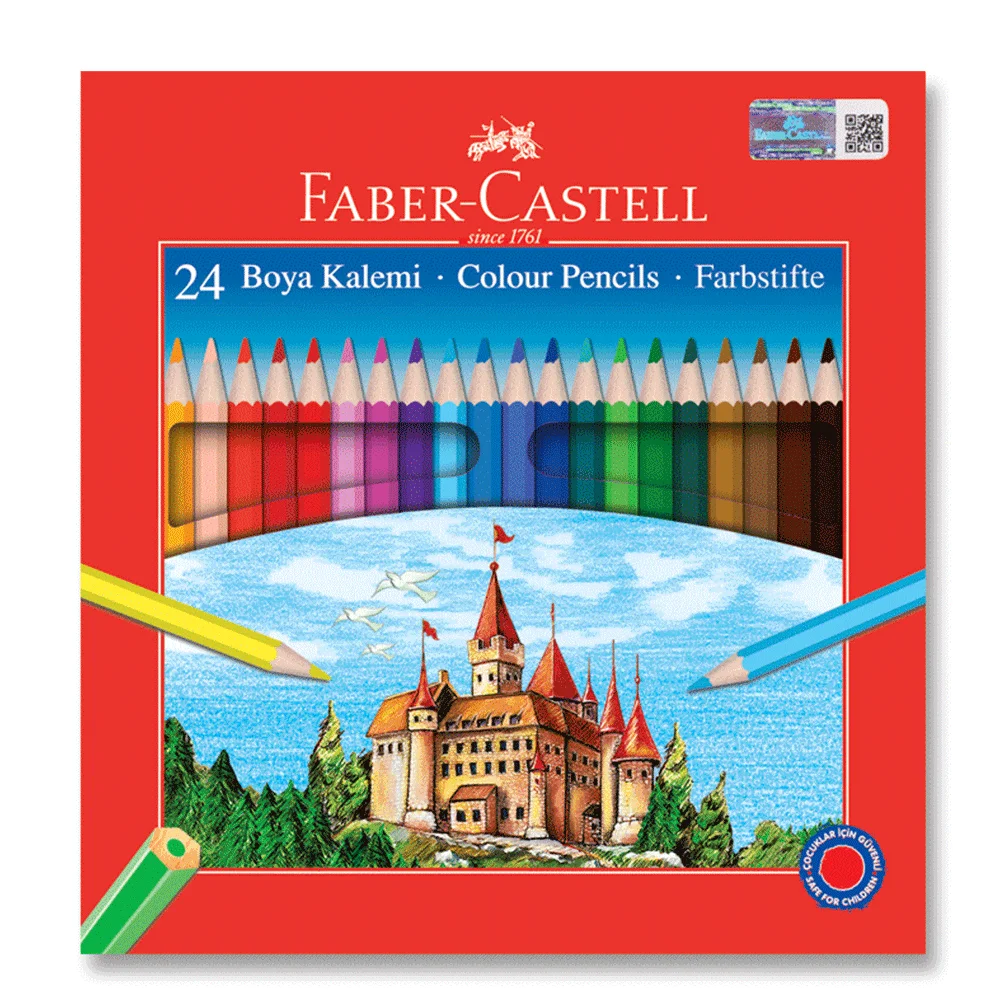 Классический цветной карандаш Faber-Castell картонный бумажник 12 - 24 | Канцтовары для