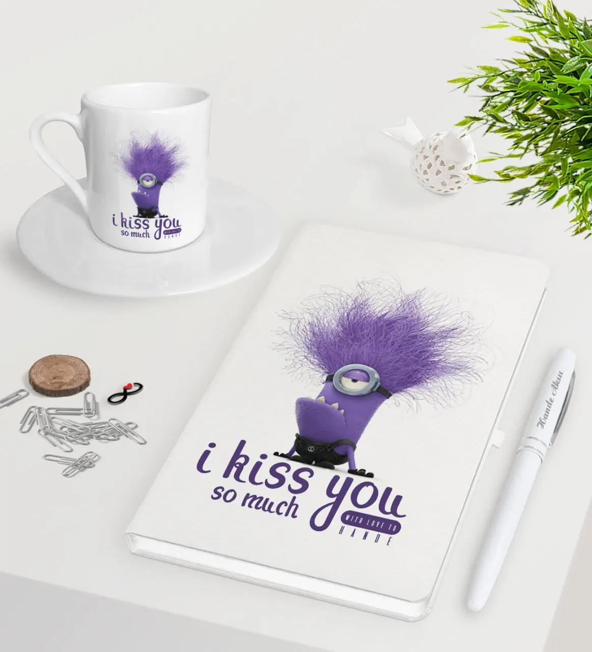 

Персонализированная белая ручка для записной книжки чашка для кофе по-турецки Seti-1