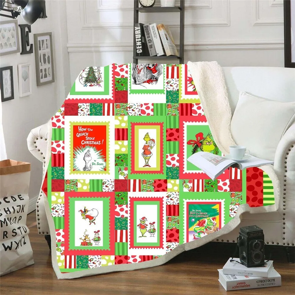 Одеяло с 3D принтом рождественское плюшевое покрывало s Sherpa домашнее одеяло для