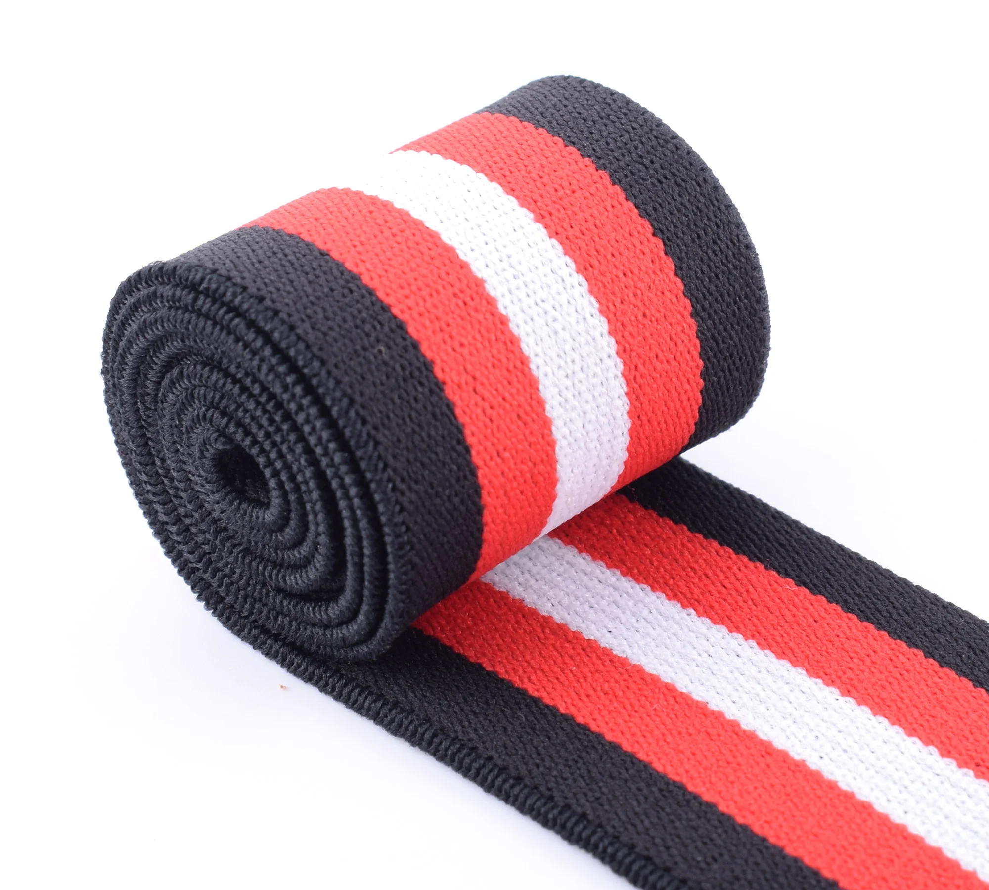 

1 1/2'' Soft Elastic Silicone Backed Elastic Band Webbing Colored Stripe Webbing Clothing Accessories Red/White/Black