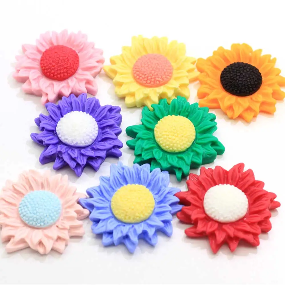 

Sunflower Sharp Daisy Resin Flatback Mermaid Beads Girl Hair Ornament