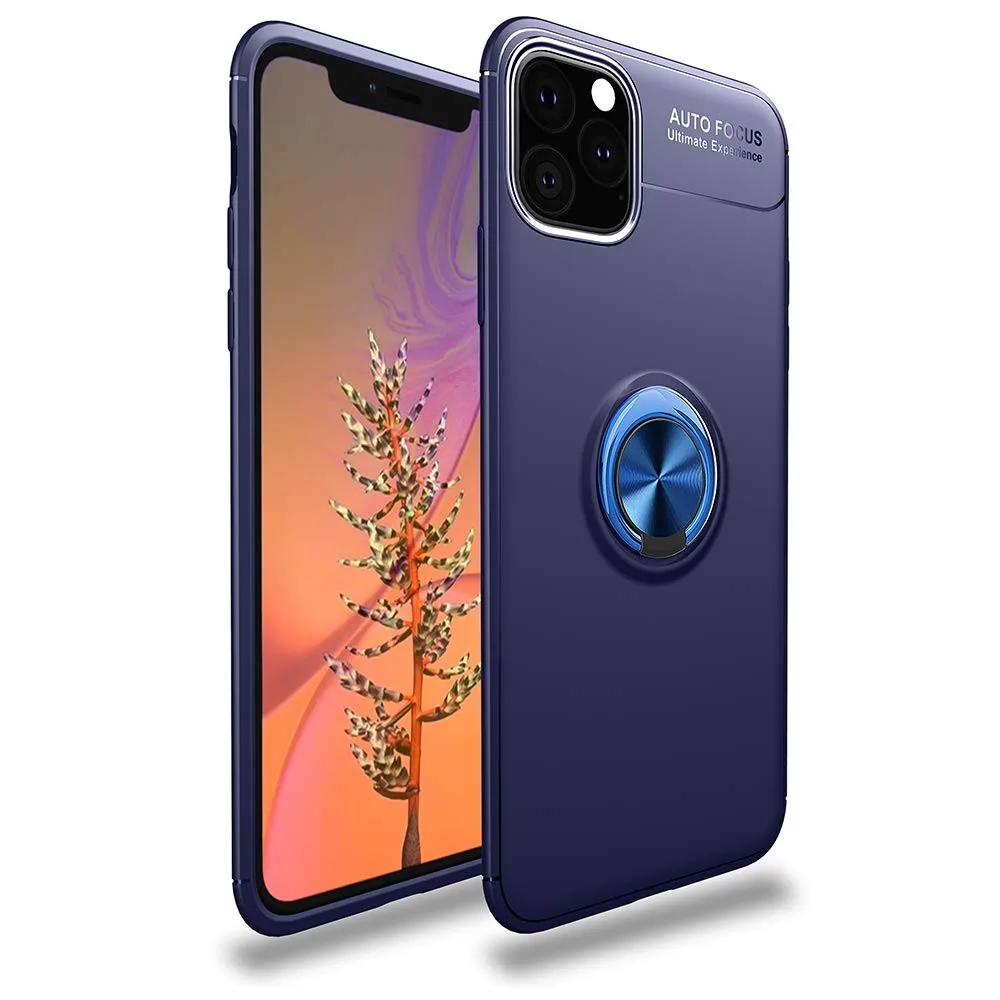 Силиконовый чехол-подставка с кольцом для Apple IPhone 11 синий | Мобильные телефоны и