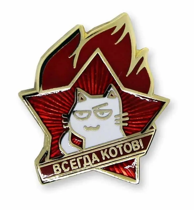 Значок &quotВсегда котов&quot кот с хитрой мордой горячие эмали | Украшения и