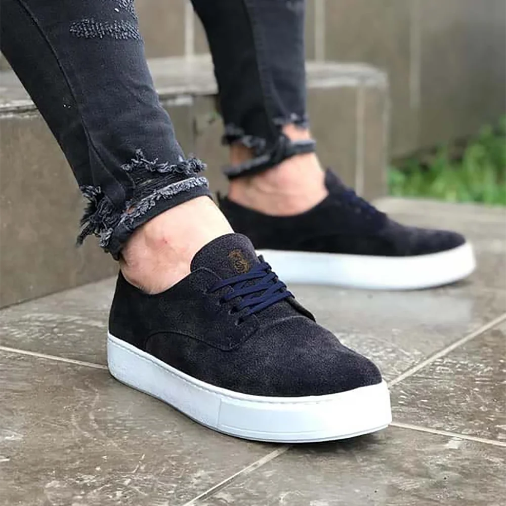 

KNACK Blue Daily Shoes Van for Men 077 White Bottom Suede Rubber Lace-up Fall & Spring Comfortable Outdoor Casual Footwear Sneaker Gel Venus Timberland Polo Fast and Free Shipping High Quality Fabric New Season Fashion