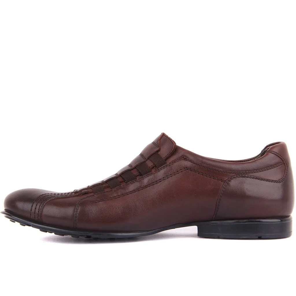 Sail Lakers-Brown Genuine Leather Men's Casual Shoes | Обувь