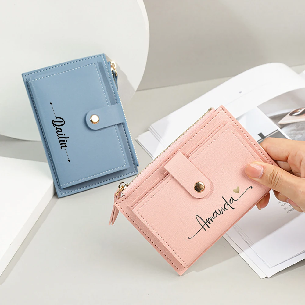 

Custom Card Holder Ladies Mini Clutch Wallet Personalized Bridesmaid Coin Purse Bridal Shower Thank You Gifts for Her
