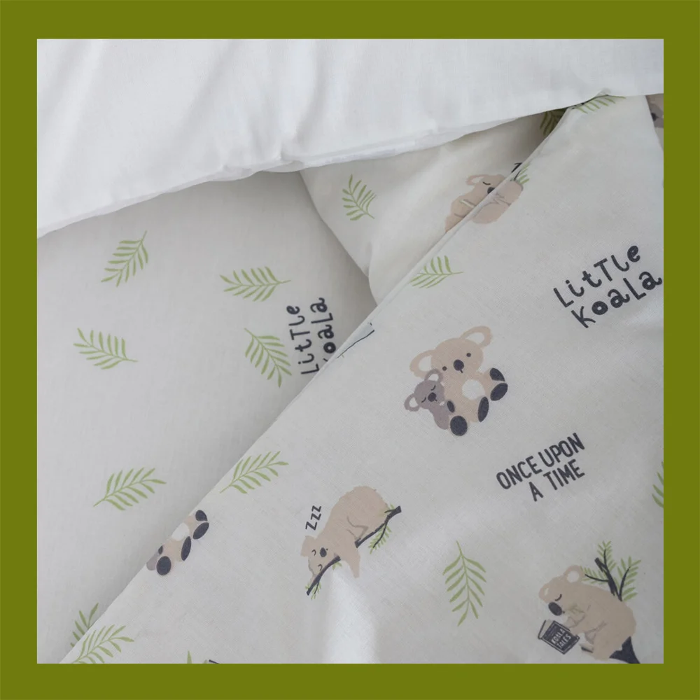 

Baby Organic Bedding Set Bedlinen Duvet Cover Pillowcase Sham Pillow Koala Cotton Bedspread Coverlet Clothes Good Night