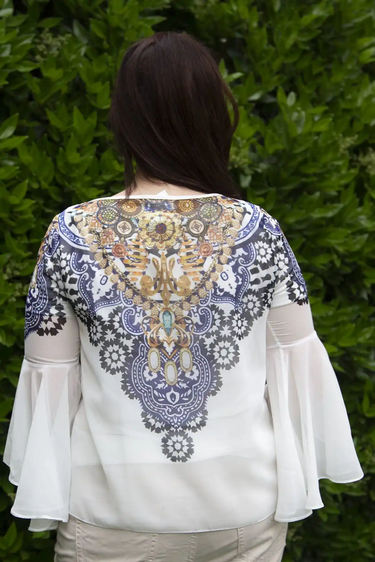 Sans Textile Women Bone Chiffon Stone İşli Tunik 65 N10933 |