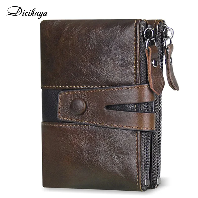 

DICIHAYA Genuine Leather Men Short Wallet Male Coin Purse PORTFOLIO Male Portomonee Money Bag Quality Designer Small Card Holder