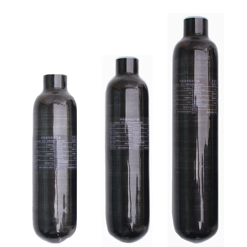 0.36L/0.42L/0.5L Air Tank Carbon Fiber Black Gas Cylinder Paintball Diving PCP Gun Rifle Capaacity M18x1.5 300Bar |