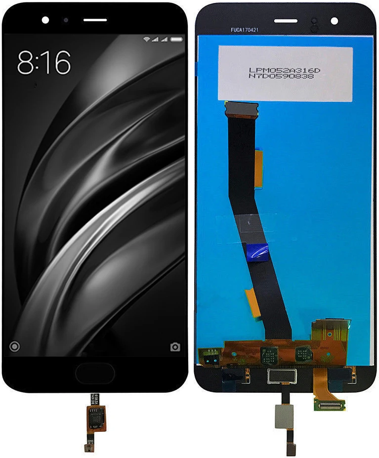 Дисплей для Xiaomi Mi6 в сборе с тачскрином и датчиком отпечатка черный - купить по