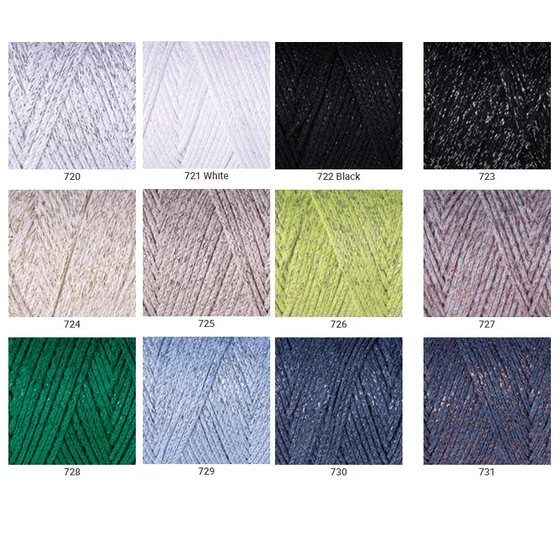 Нить из хлопка с люрексом Yarnart 250 г 205mt