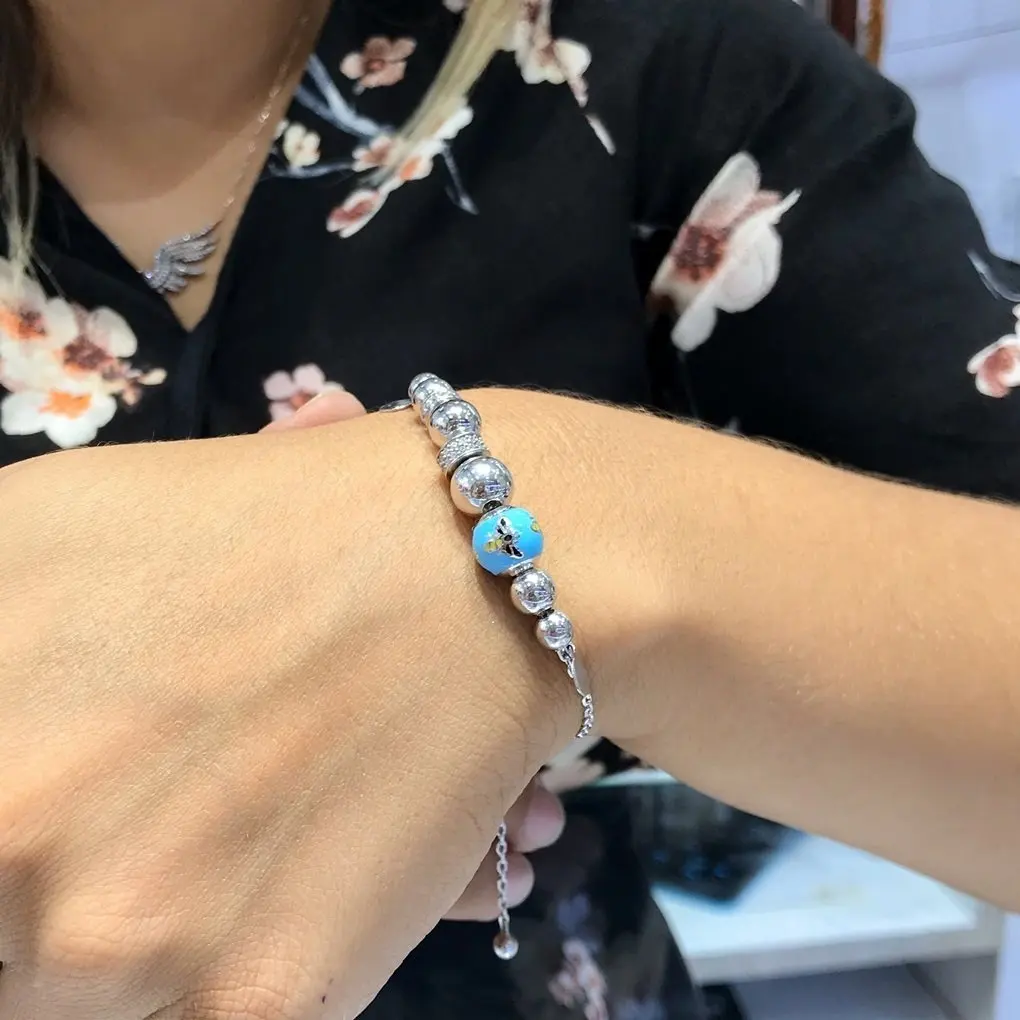 

New A Quality Bee Themed Silver Bracelet
