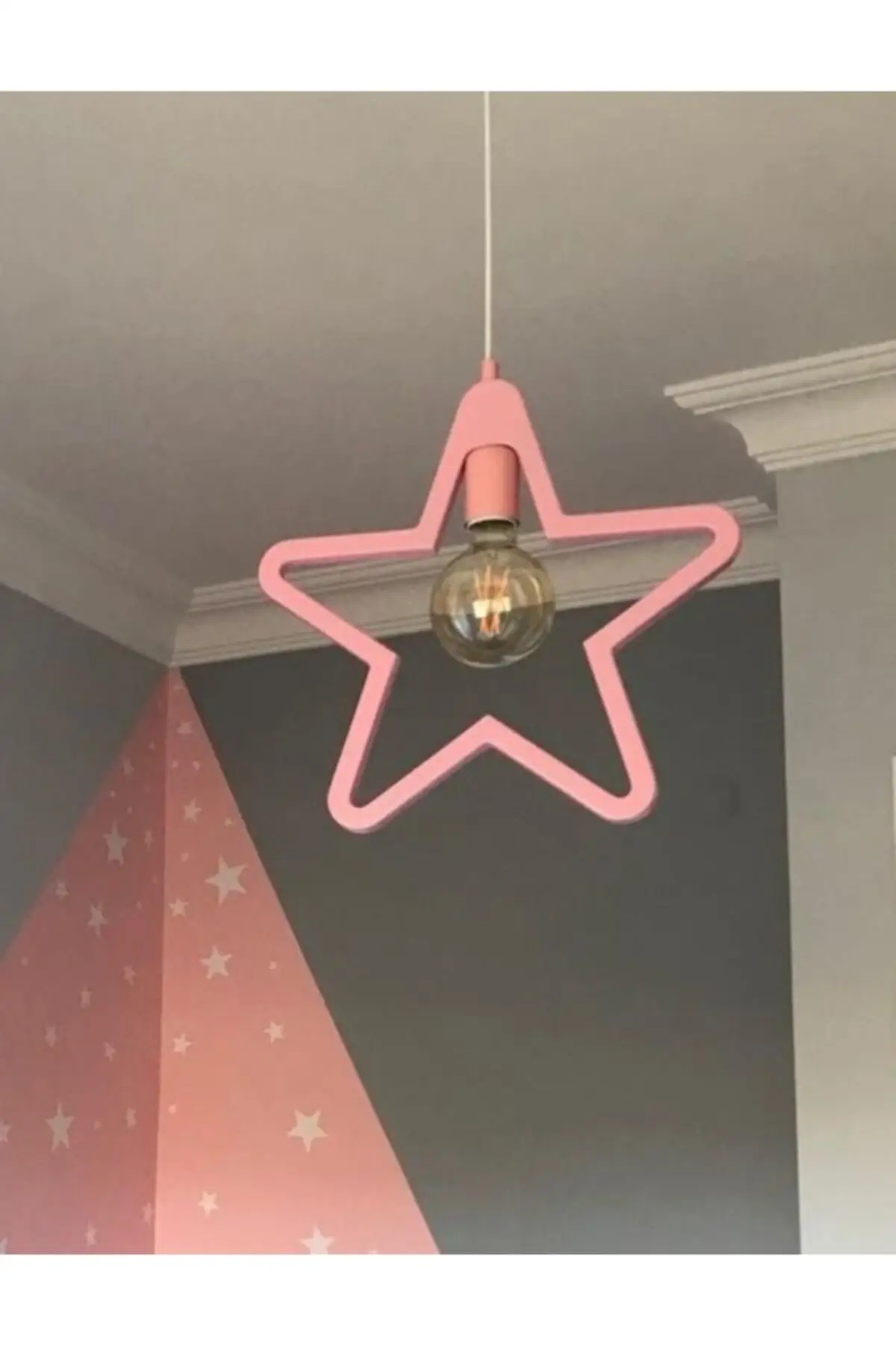 Baby Room Pink Star Light Decorative Wooden Home Decoration