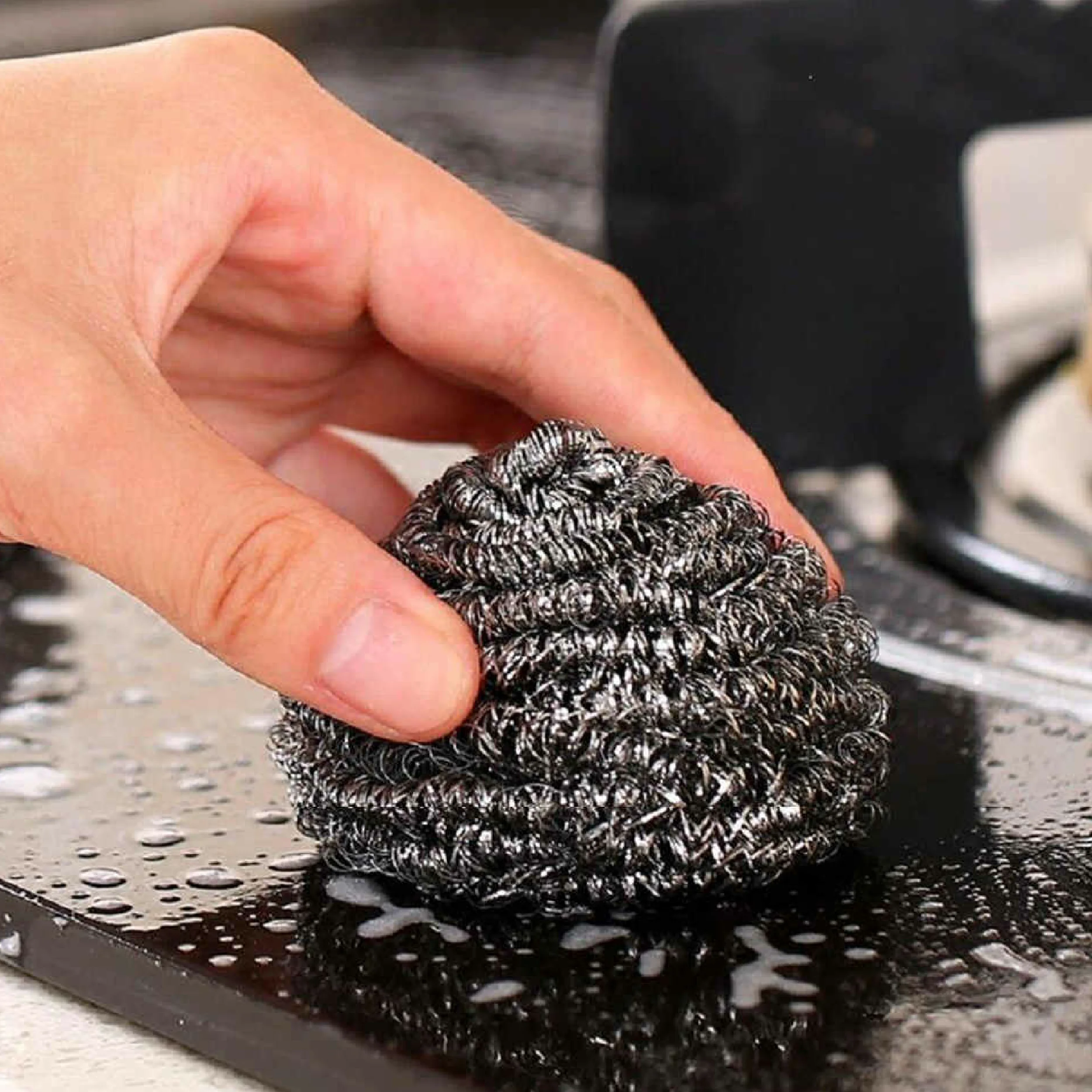 Губка металлическая для посуды 3 шт мочалка универсальная абразивная кухни |