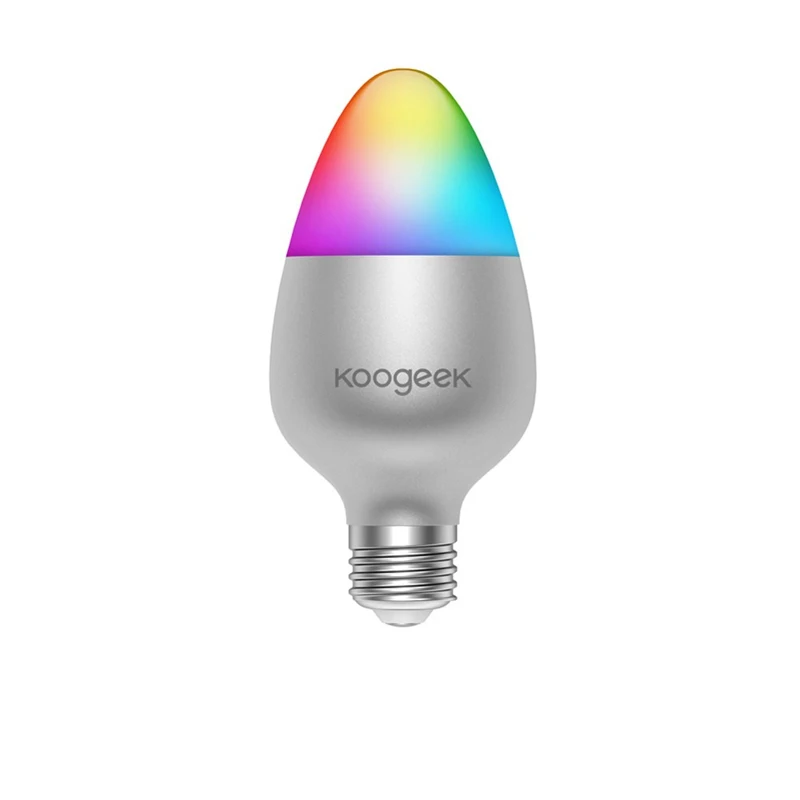 Koogeek умная Светодиодная лампа для дома E26 E27 8 Вт, изменяющий цвет, с регулируемой яркостью, WiFi светильник, совместимый с Alexa Apple HomeKit, Google Assistant
