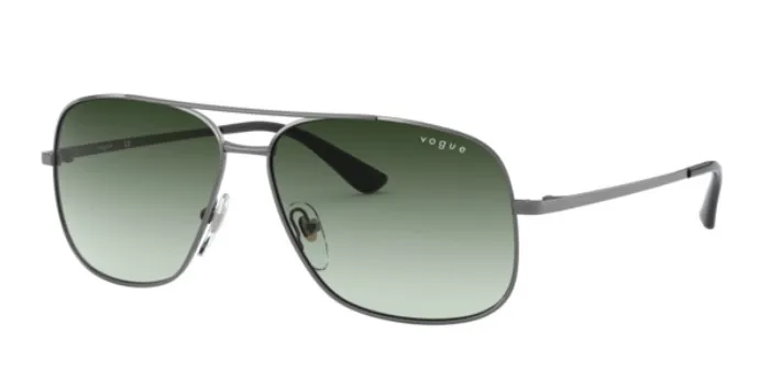 Vogue 4161S 548/8E 58 Sunglasses, Vintage Sunglasses, Silver Frame, Gradient Green Lens, High Quality Vision, %100 UV