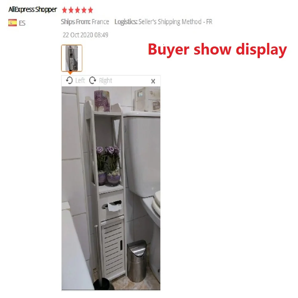 

80*15.5*15CM Bathroom Toilet Furniture Cabinet White Wood Cupboard Shelf Tissue Storage Rack for Laundry Detergent Shampoo
