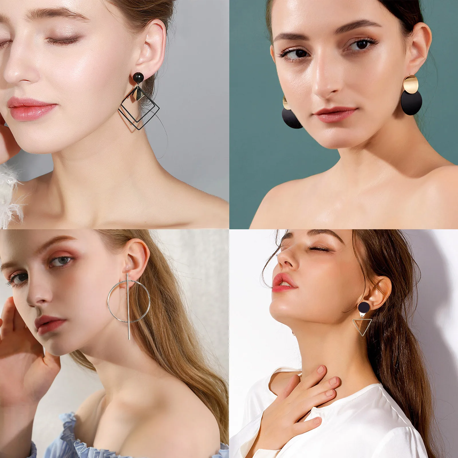 Модные новые яркие акриловые серьги-кольца для женщин круглые золотистые полые