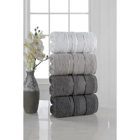 

Hand And Face Towel 100% Cotton Grey 50x85 Cm 4 Pieces