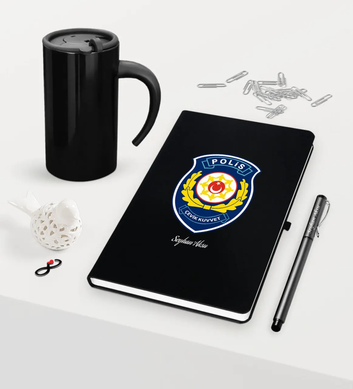 

Personalized Polis Riot Themed Black Notebook Pen Thermos Mug Set Cost Effective Gifts Dear Father Co Personalized