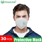 Маска Powecom KN95 Пылезащитная для лица, респираторные маски, 95% фильтрация, мягкие и дышащие маски для лица, защитные маски для рта, 30 шт.