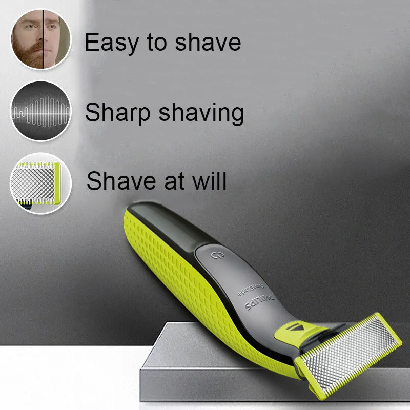Philips OneBlade маленький T-нож-электробритва, защитный для бритья, перезаряжаемый, для влажной и сухой кожи QP2527/10 с легким захватом